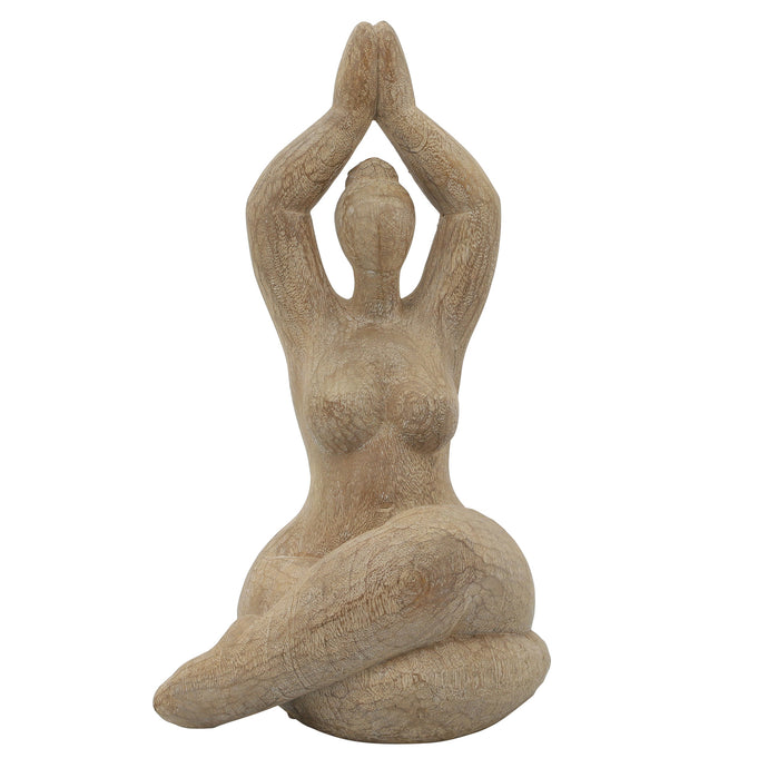 Brown Female Yoga Figurine