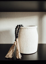 Load image into Gallery viewer, Wood Bead With Jute Tassles
