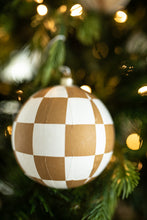 Load image into Gallery viewer, Checkered Paper Mache Ornament
