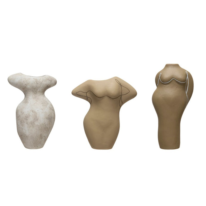 Terracotta Body Vases Set of 3