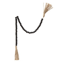 Load image into Gallery viewer, Wood Bead With Jute Tassles
